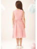 Beaded Pleated Chiffon Boho Beach Flower Girl Dress